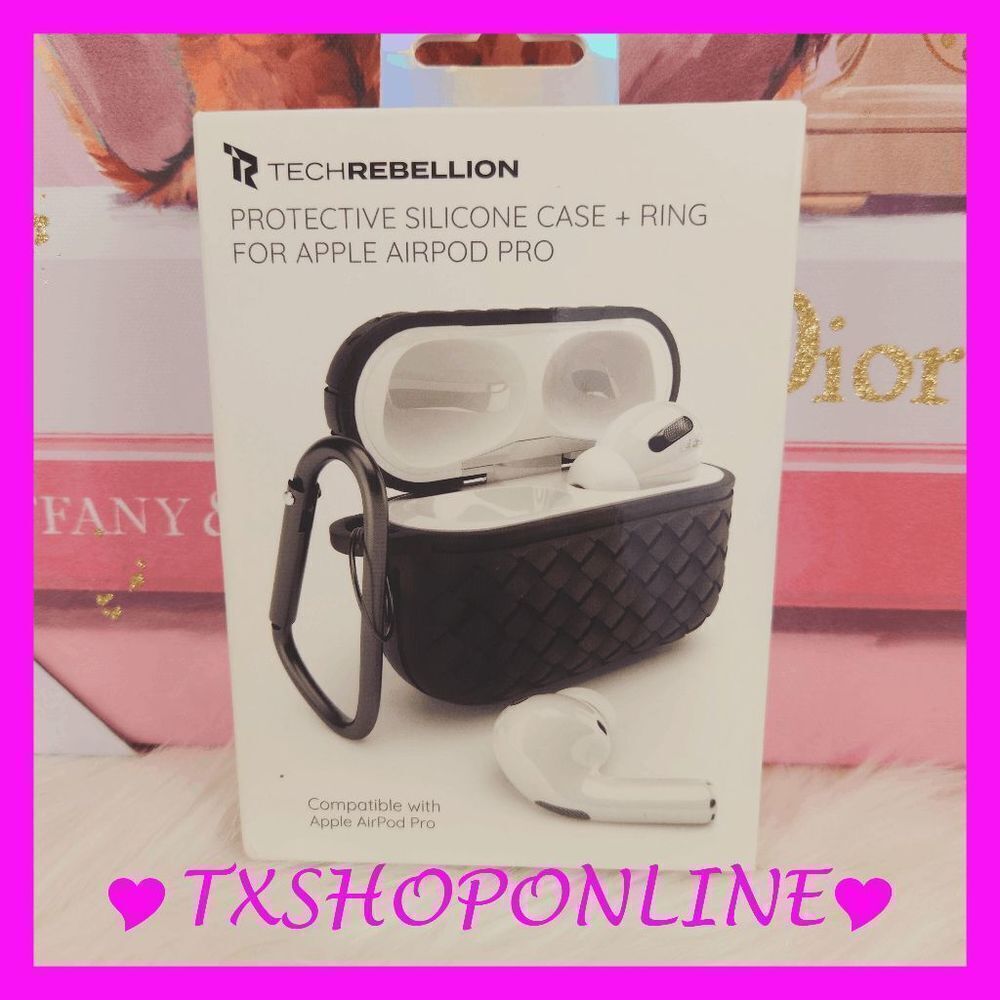 💕🎵 {TECHREBELLION PROTECTIVE} Silicone case + ring for APPLE AirPod PRO🎵💕
